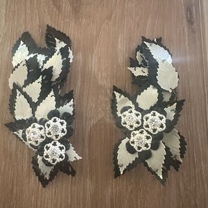 1970s Polycarbonate Leaf Clip On Earrings
